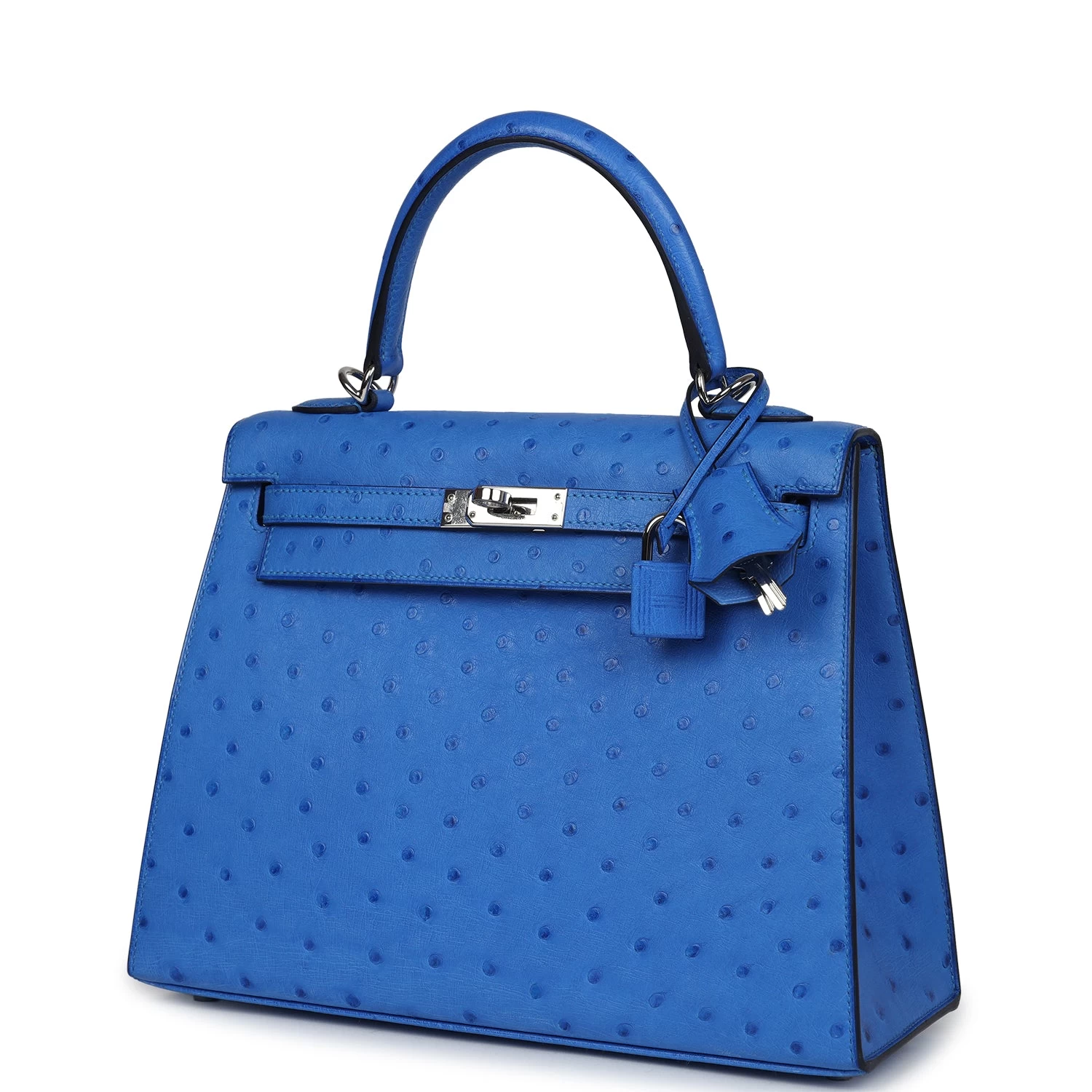 Hermès Hermes Kelly Sellier 25 Bleuet Ostrich Palladium Hardware 7 Hermès Hermes Kelly Sellier 25 Bleuet Ostrich Palladium Hardware - Image 5