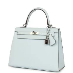 Hermès Pre-owned Hermes Kelly Sellier 25 Bleu Brume Epsom Palladium Hardware -Online Bag Store H K 240201 1 03