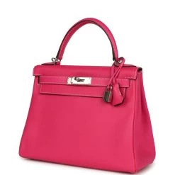 Hermès Pre-owned Hermes Kelly Retourne 28 Rose Tyrien Candy Epsom Palladium Hardware -Online Bag Store H K 240202 1 03