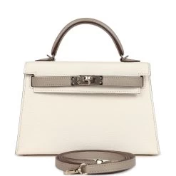 Hermès Hermes Special Order (HSS) Kelly Sellier 20 Nata And Gris Tourterelle Chevre Permabrass Hardware