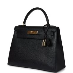 Hermès Vintage Hermes Kelly Sellier 28 Black Ardennes Gold Hardware -Online Bag Store H K 240207 2 03