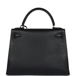 Hermès Vintage Hermes Kelly Sellier 28 Black Ardennes Gold Hardware -Online Bag Store H K 240207 2 05