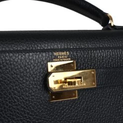 Hermès Vintage Hermes Kelly Sellier 28 Black Ardennes Gold Hardware -Online Bag Store H K 240207 2 08