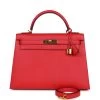 Hermès Hermes Kelly Sellier 32 Rouge Tomate Epsom Gold Hardware