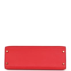 Hermès Hermes Kelly Sellier 32 Rouge Tomate Epsom Gold Hardware -Online Bag Store H K 240221 1 06