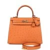 Hermès Hermes Kelly Sellier 25 Abricot Ostrich Gold Hardware -Online Bag Store H K 240226 2 KM 01