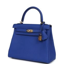 Hermès Hermes Kelly Retourne 25 Bleu Royal Togo Gold Hardware -Online Bag Store H K 240227 2 GO 03