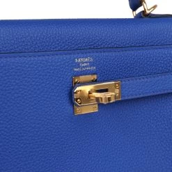 Hermès Hermes Kelly Retourne 25 Bleu Royal Togo Gold Hardware -Online Bag Store H K 240227 2 GO 08