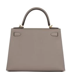 Hermès Hermes Special Order (HSS) Kelly Sellier 28 Gris Asphalte Verso Epsom Brushed Gold Hardware -Online Bag Store H K 240228 2 05