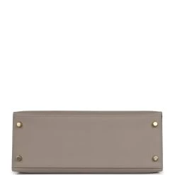 Hermès Hermes Special Order (HSS) Kelly Sellier 28 Gris Asphalte Verso Epsom Brushed Gold Hardware -Online Bag Store H K 240228 2 06