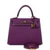 Hermès Pre-owned Hermes Sellier Kelly 25 Anemone Epsom Gold Hardware -Online Bag Store H K 240301 1 WG 01