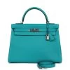 Hermès Pre-owned Hermes Kelly Retourne 32 Bleu Paon Clemence Palladium Hardware -Online Bag Store H K 240307 2 01