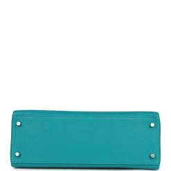 Hermès Pre-owned Hermes Kelly Retourne 32 Bleu Paon Clemence Palladium Hardware 16 Hermès Pre-owned Hermes Kelly Retourne 32 Bleu Paon Clemence Palladium Hardware -Online Bag Store H K 240307 2 06
