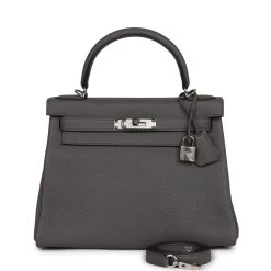 Hermès Hermes Kelly Retourne 28 Etain Togo Palladium Hardware