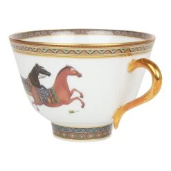 Hermès Hermes "Cheval D'Orient" Porcelain Tea Cup And Saucer Set -Online Bag Store H OT 101922 2 03