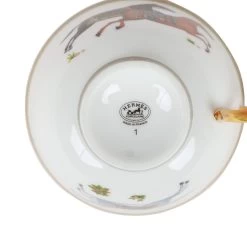 Hermès Hermes "Cheval D'Orient" Porcelain Tea Cup And Saucer Set -Online Bag Store H OT 101922 2 05