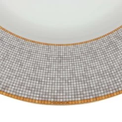 Hermès Hermes "Mosaique Au 24" Gold Porcelain Presentation Plate Set -Online Bag Store H OT 230327 9 ZK 03
