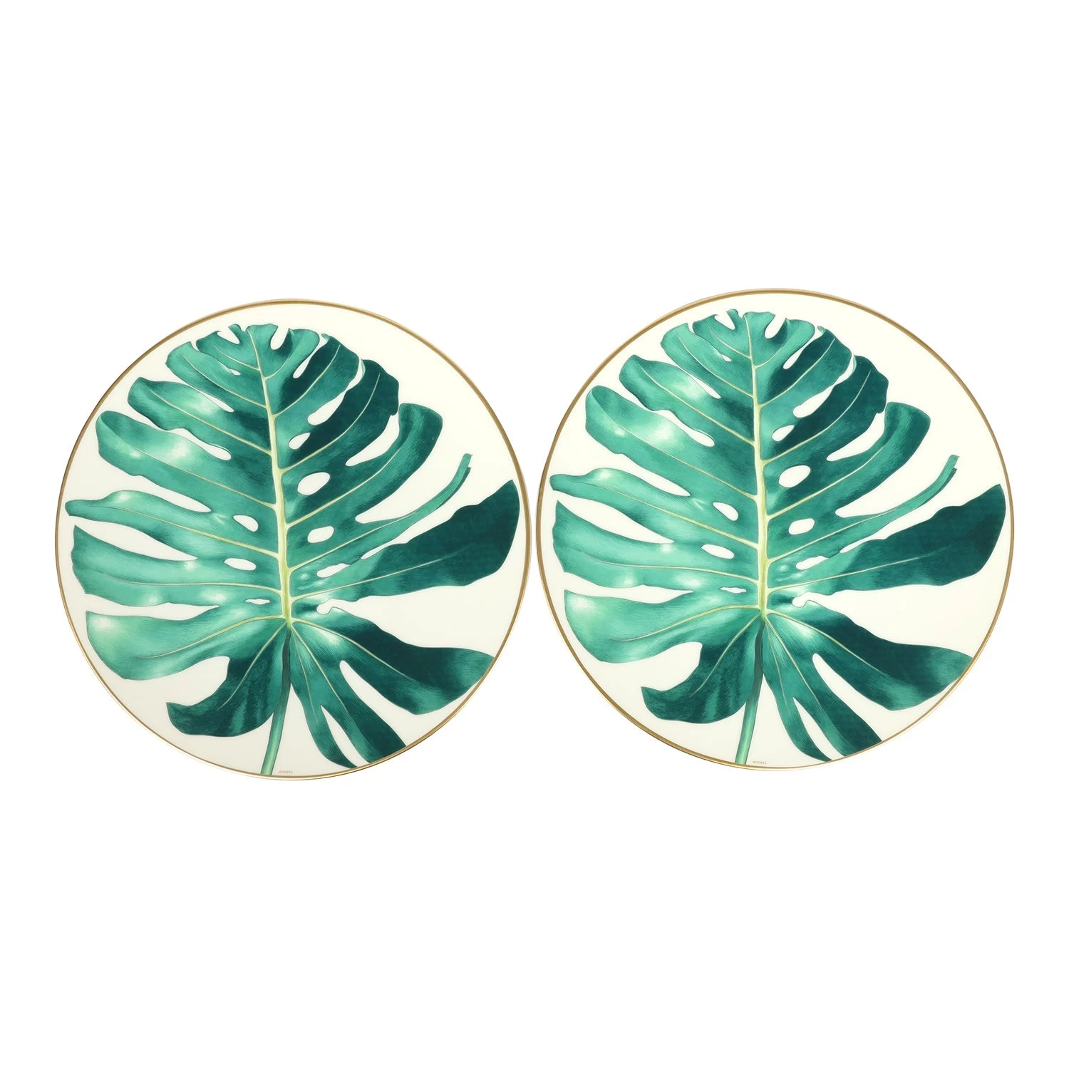 Hermès Hermes Passifolia Porcelain Dinner Plate Set 3 Hermès Hermes Passifolia Porcelain Dinner Plate Set