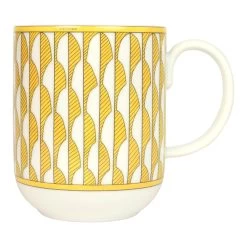 Hermès Hermes "Soleil D’ Hermes" Yellow Porcelain Breakfast Mug Set