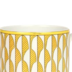 Hermès Hermes "Soleil D’ Hermes" Yellow Porcelain Breakfast Mug Set -Online Bag Store H OT 240130 2 VP 04