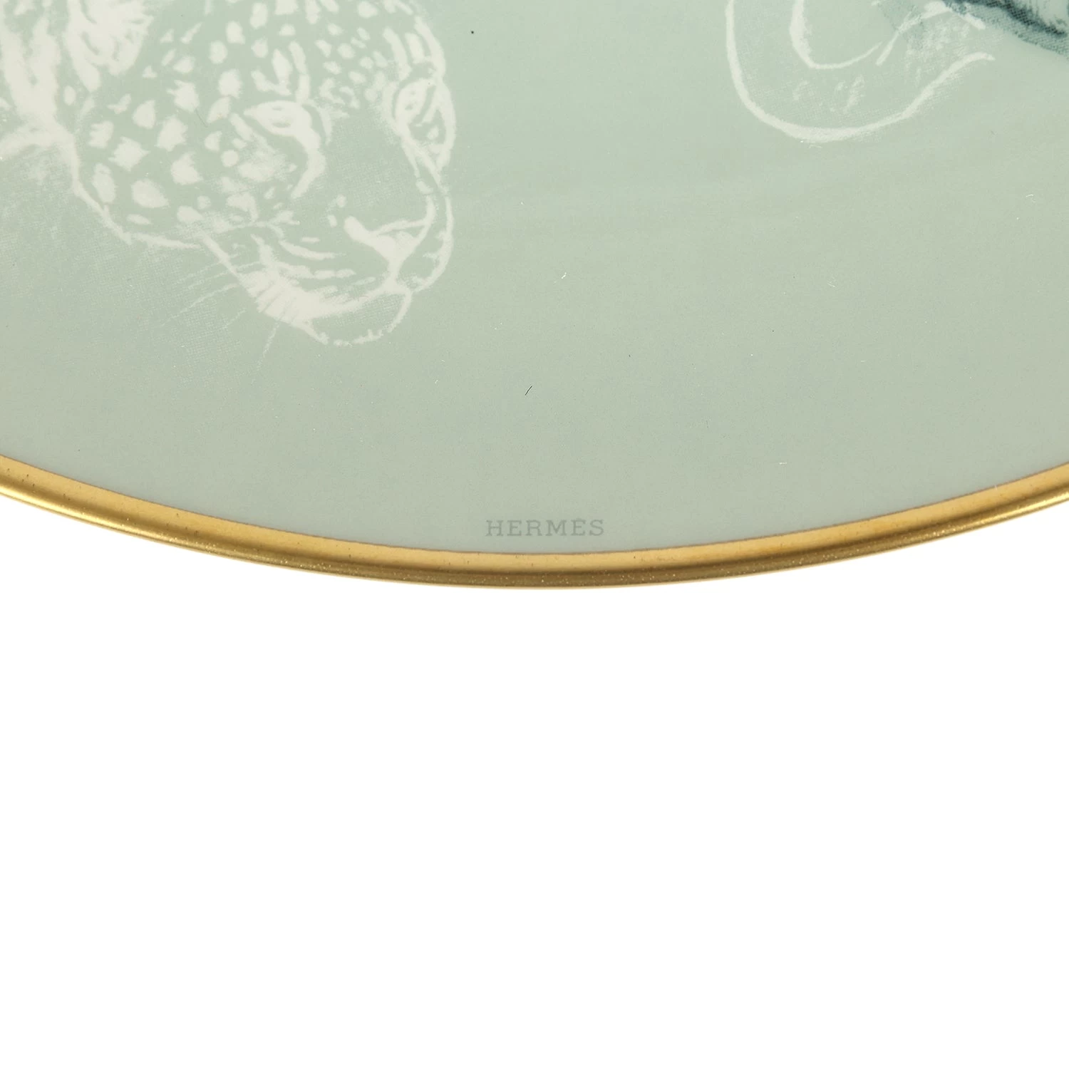 Hermès Hermes Carnets D’ Equateur Dessert Plate Green/Blue/White 24K Gold & Porcelain 4 Hermès Hermes Carnets D’ Equateur Dessert Plate Green/Blue/White 24K Gold & Porcelain - Image 2