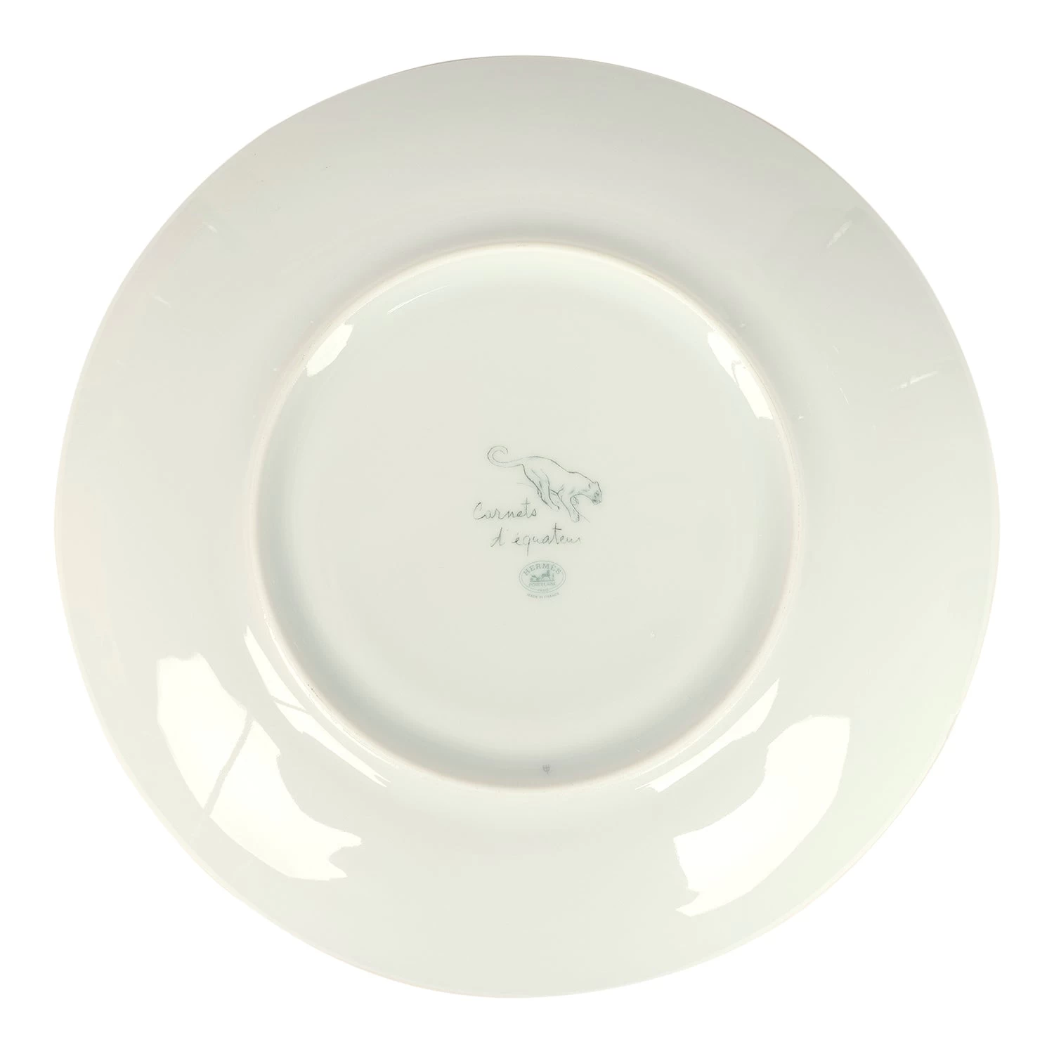 Hermès Hermes Carnets D’ Equateur Dessert Plate Green/Blue/White 24K Gold & Porcelain 6 Hermès Hermes Carnets D’ Equateur Dessert Plate Green/Blue/White 24K Gold & Porcelain - Image 4