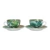 Hermès Hermes Passifolia Porcelain Breakfast Cup And Saucer Set Green & White 24K Gold & Porcelain -Online Bag Store H OT 240304 1 VP 01
