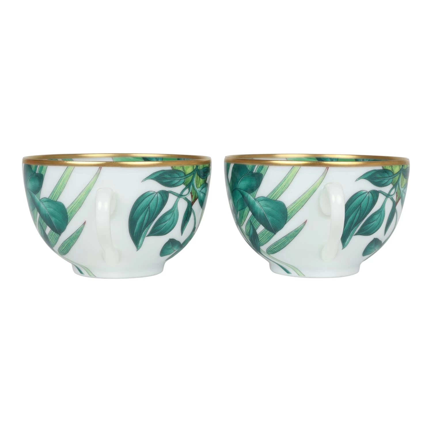 Hermès Hermes Passifolia Porcelain Breakfast Cup And Saucer Set Green & White 24K Gold & Porcelain 5 Hermès Hermes Passifolia Porcelain Breakfast Cup And Saucer Set Green & White 24K Gold & Porcelain - Image 3