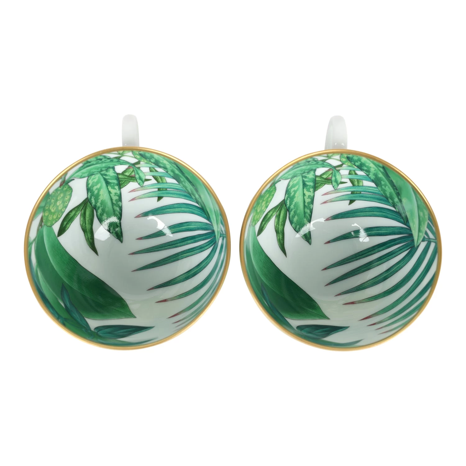 Hermès Hermes Passifolia Porcelain Breakfast Cup And Saucer Set Green & White 24K Gold & Porcelain 7 Hermès Hermes Passifolia Porcelain Breakfast Cup And Saucer Set Green & White 24K Gold & Porcelain - Image 5