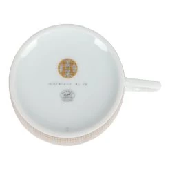 Hermès Hermes "Mosaique Au 24" White & Gold Porcelain Tea Cup And Saucer Set -Online Bag Store H OT 240304 2 VP 05