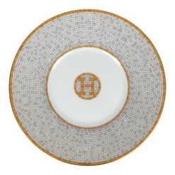 Hermès Hermes "Mosaique Au 24" White & Gold Porcelain Tea Cup And Saucer Set -Online Bag Store H OT 240304 2 VP 06