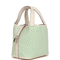 Hermès Hermes Picotin Lock 18 "Lucky Daisy" Nata Swift Palladium Hardware -Online Bag Store H P 081222 1 05