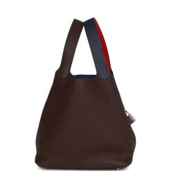 Hermès Hermes Picotin Lock 22 Casaque Bleu Nuit, Framboise And Rouge Sellier Clemence Palladium Hardware -Online Bag Store H PI 011223 1 03