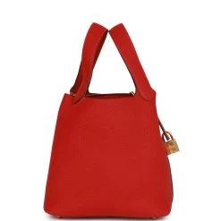 Hermès Hermes Picotin Lock 18 Vermillion Clemence Gold Hardware -Online Bag Store H PI 012623 2 03