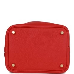 Hermès Hermes Picotin Lock 18 Vermillion Clemence Gold Hardware -Online Bag Store H PI 012623 2 06