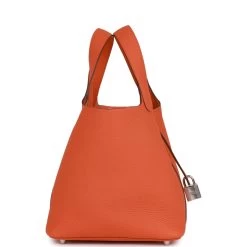 Hermès Hermes Picotin Lock 18 Orange Clemence Palladium Hardware -Online Bag Store H PI 020723 2 03