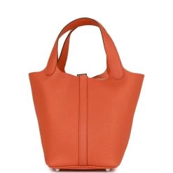 Hermès Hermes Picotin Lock 18 Orange Clemence Palladium Hardware -Online Bag Store H PI 020723 2 04