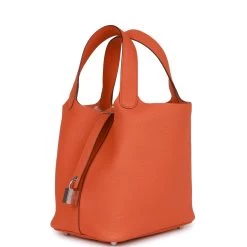 Hermès Hermes Picotin Lock 18 Orange Clemence Palladium Hardware -Online Bag Store H PI 020723 2 05