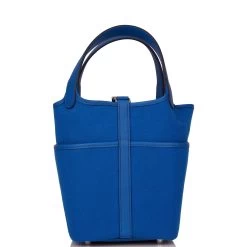 Hermès Hermes Picotin Cargo 18 Bleu France Swift And Toile Canvas Palladium Hardware -Online Bag Store H PI 021422 1 04