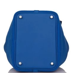 Hermès Hermes Picotin Cargo 18 Bleu France Swift And Toile Canvas Palladium Hardware -Online Bag Store H PI 021422 1 07