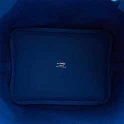 Hermès Hermes Picotin Cargo 18 Bleu France Swift And Toile Canvas Palladium Hardware -Online Bag Store H PI 021422 1 08