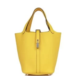 Hermès Hermes Picotin Lock 18 Jaune De Naples Clemence Palladium Hardware