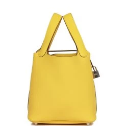 Hermès Hermes Picotin Lock 18 Jaune De Naples Clemence Palladium Hardware -Online Bag Store H PI 052722 1 03