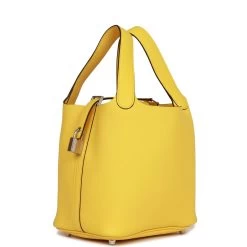 Hermès Hermes Picotin Lock 18 Jaune De Naples Clemence Palladium Hardware -Online Bag Store H PI 052722 1 05