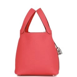 Hermès Hermes Picotin Lock 18 Rose Texas Clemence Palladium Hardware 12 Hermès Hermes Picotin Lock 18 Rose Texas Clemence Palladium Hardware -Online Bag Store H PI 102422 2 03