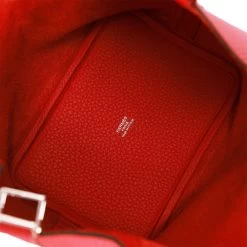 Hermès Hermes Picotin Lock 18 Vermillion Clemence Palladium Hardware -Online Bag Store H PI 102422 3 07