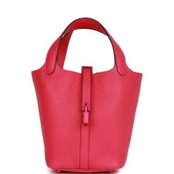 Hermès Hermes Monochrome Picotin 18 Rose Mexico Clemence Pink Hardware