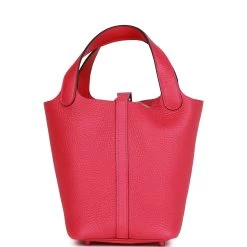 Hermès Hermes Monochrome Picotin 18 Rose Mexico Clemence Pink Hardware 13 Hermès Hermes Monochrome Picotin 18 Rose Mexico Clemence Pink Hardware -Online Bag Store H PI 121522 1 04