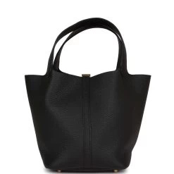 Hermès Hermes Picotin Lock 22 Black Clemence Gold Hardware -Online Bag Store H PI 230531 1 TC 05