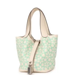 Hermès Hermes Micro Picotin Lock 14 "Lucky Daisy" Nata Swift Palladium Hardware -Online Bag Store H PI 230728 4 MM 03